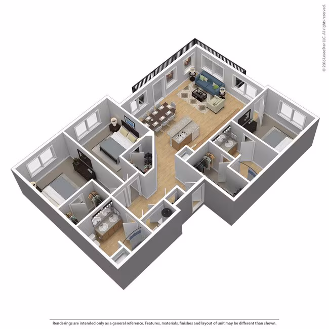 3 Bed 2 Bath 1738 SqFt (1550 Net) 08312 floor plan